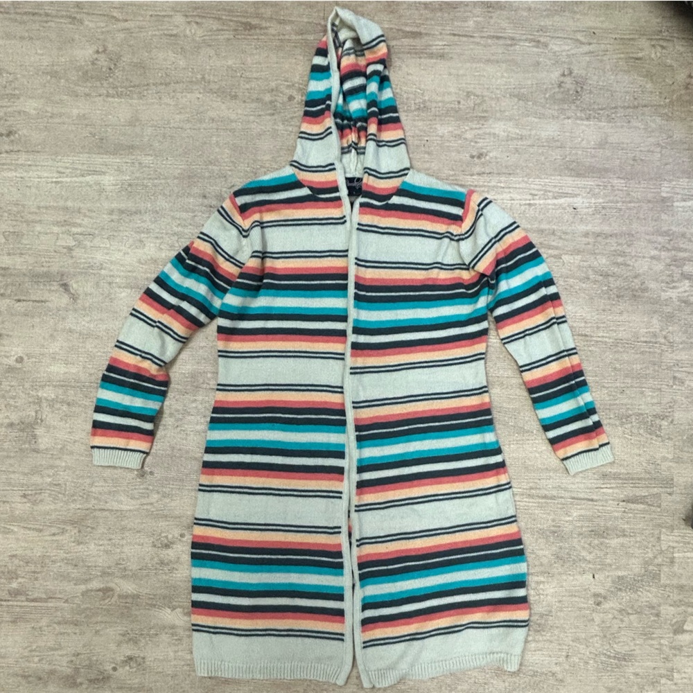 multicolored knit cardigan